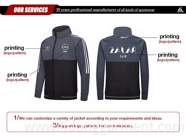 Guangzhou Sportswear Winter Women Sports Jacket/Man Jogger Track Jacket Tracksuit